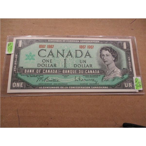 1867 - 1967 MINT CENTENNIAL $1 BILL