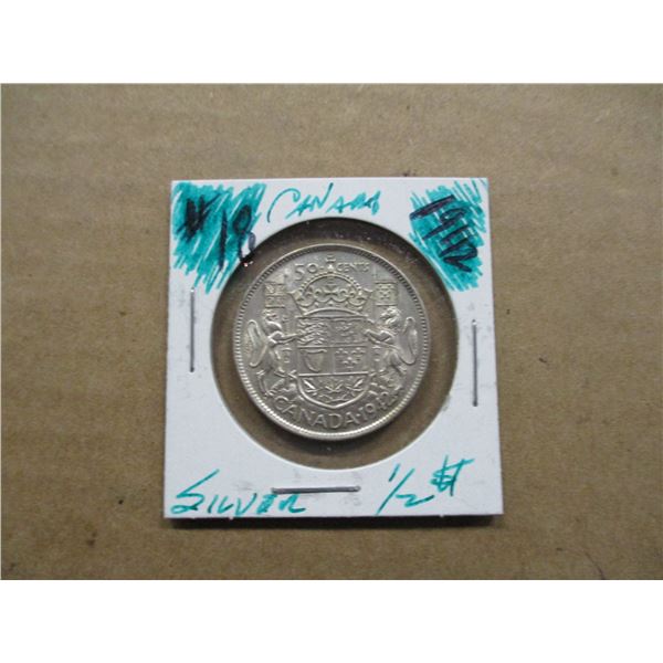 1942 CANADA SILVER HALF DOLLAR