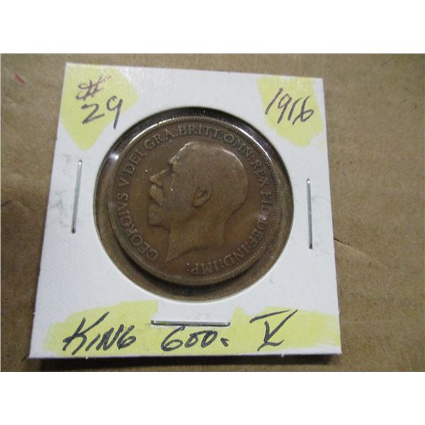 1916 KING GEORGE V LARGE PENNY TOKE