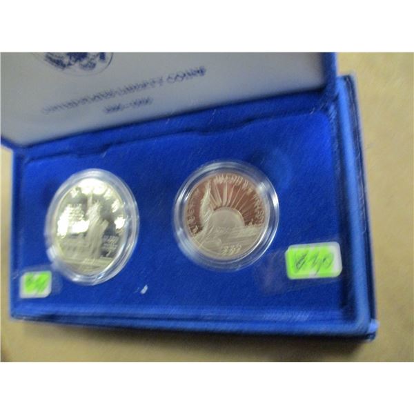 1986 PROOF USA SILVER CASED COIN SET
