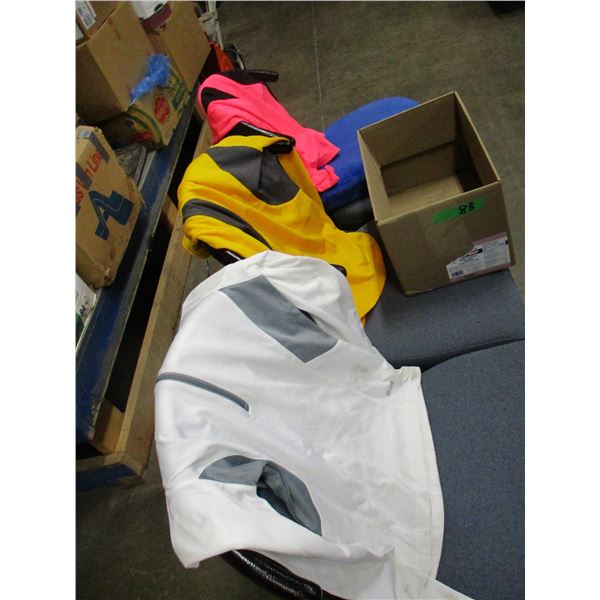 FREIGHT DAMAGE (AS IS):  3 SWEATERS (AS SHOWN - SMALL, LARGE, MEDIUM)