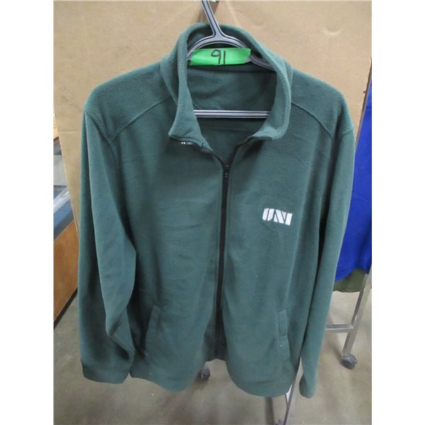 FREIGHT DAMAGE (AS IS):  GREEN FLEECE SWEATER GREEN (SIZE LARGE?)