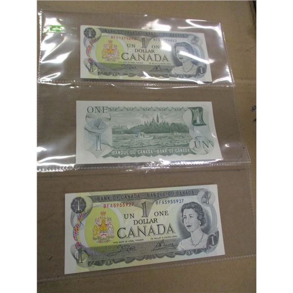 1973 STOCK SHEET LAST OF CANADA MINT $1 BILLS