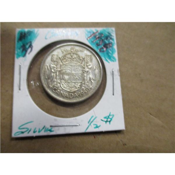 1958 CANADA SILVER HALF DOLLAR