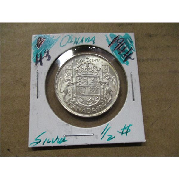 1944 CANADA SILVER HALF DOLLAR