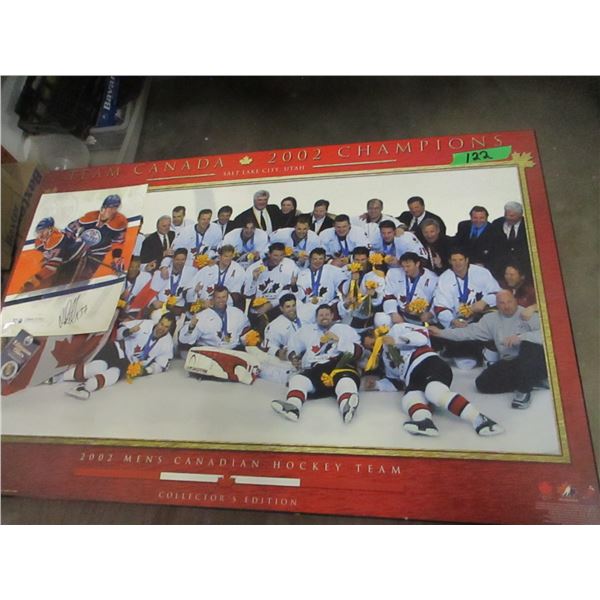 2002 TEAM CANADA PICTURE (SIGNED PRINT & MEDALLION/APPROX. 34" X 22")
