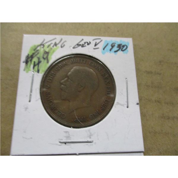 1930 KING GEORGE V LARGE PENNY TOKEN