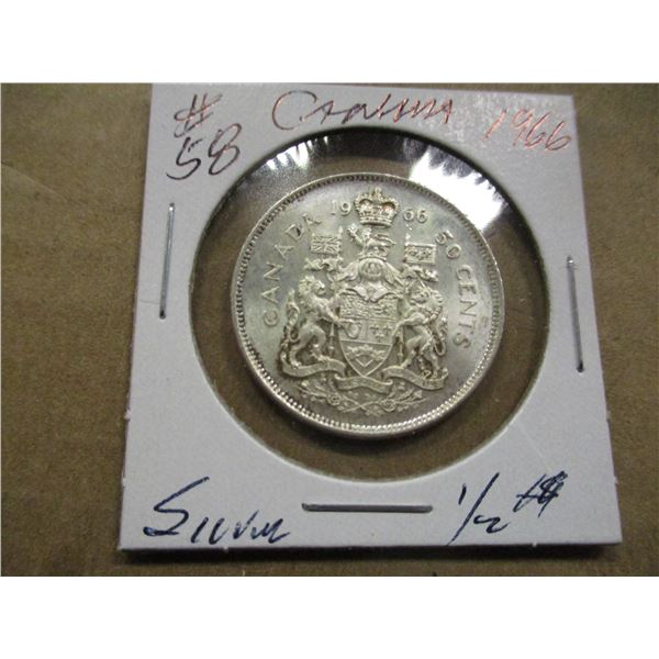 1966 CANADA SILVER HALF DOLLAR
