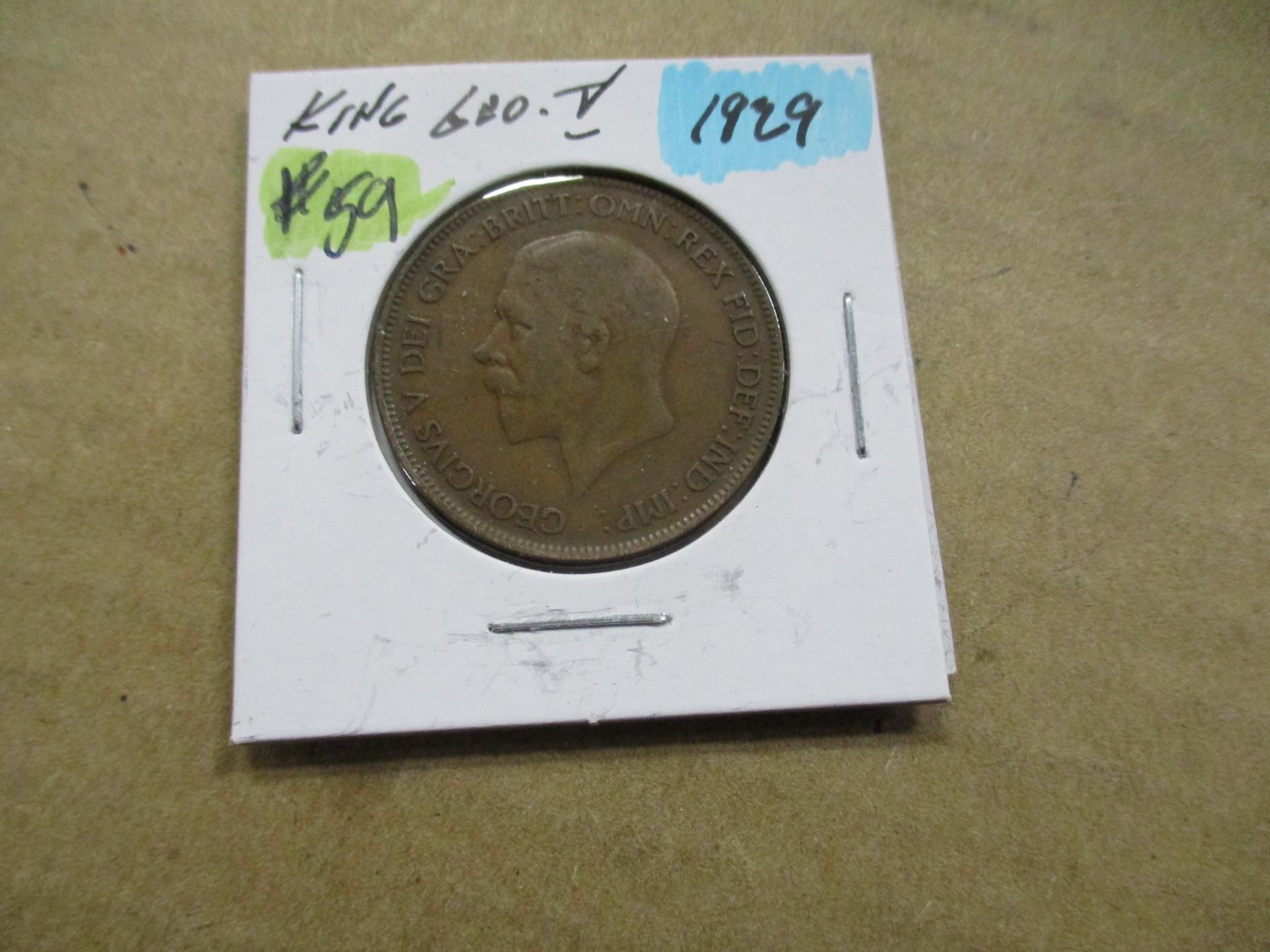 1929 KING GEORGE V LARGE PENNY TOKEN