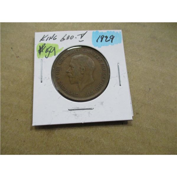 1929 KING GEORGE V LARGE PENNY TOKEN