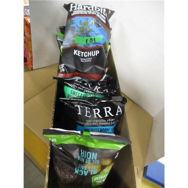 SHELF PULLS (AS IS);  BOX OF 6 BAGS OF CHIPS