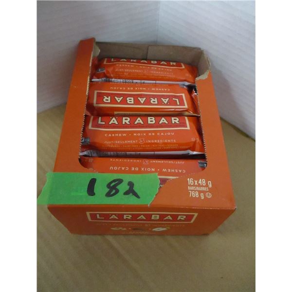 SHELF PULLS (AS IS):  BOX OF CASHEW LARA BARS