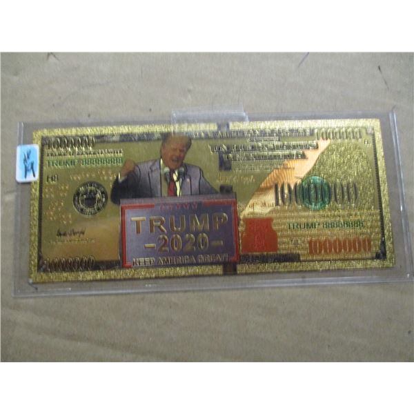 2020 PRESIDENTIAL TRUMP PORMOTIONAL $1 MILLION DOLLAR BILL