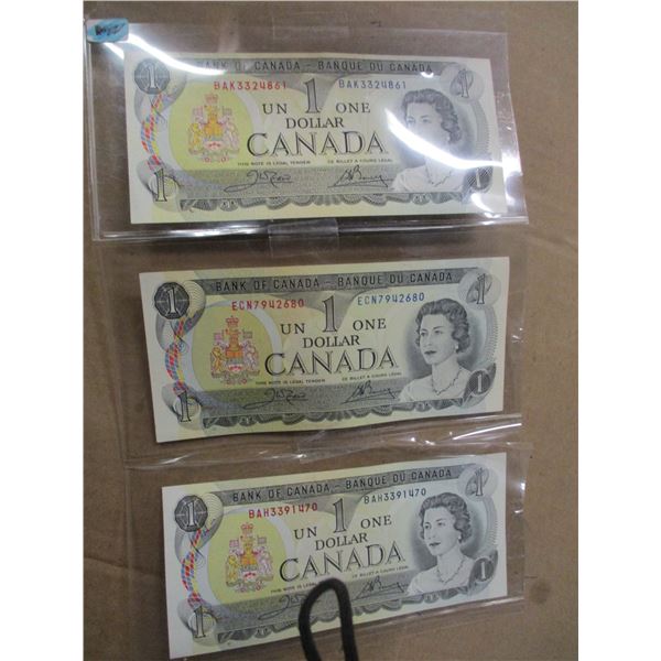1973 STOCK SHEET LAST OF CANADA $1 BILLS