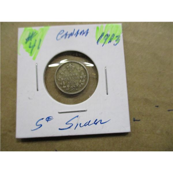 1919 CANADA SILVER FIVE CENT