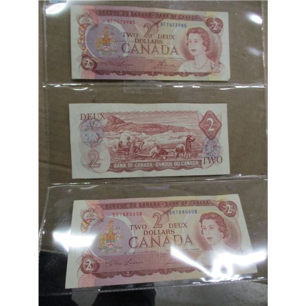 1974 LAST OF CANADA $2 BILLS (MULTI-COLORED)
