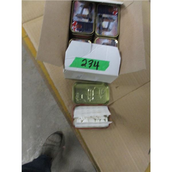 SHELF PULLS (AS IS):  ENGLISH MINTS (12 TINS)