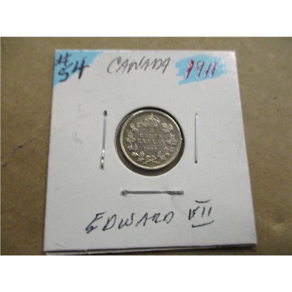 1917 (EF) CANADA KING GEORGE V SILVER FIVE CENT