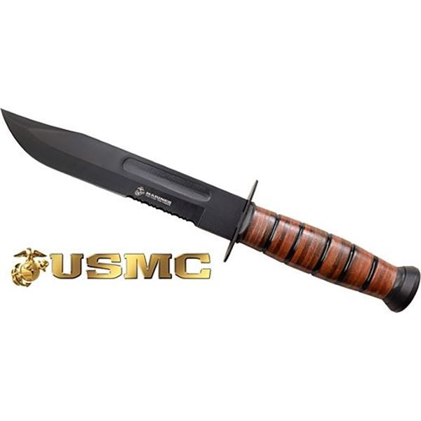 MC USMC 7" BOWIE BLADE W/ LEATHER SHEATH