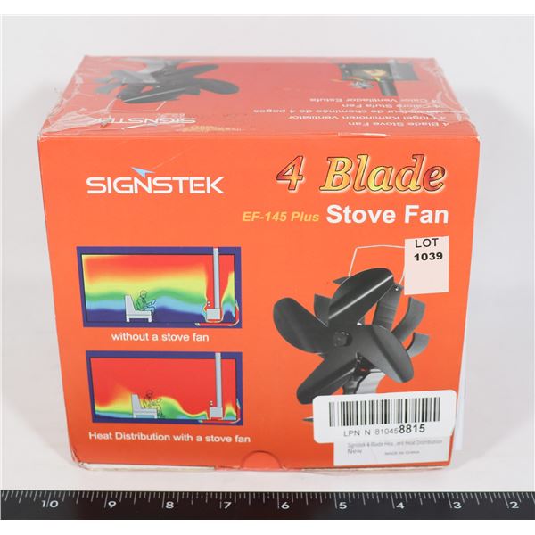 OPEN BOX: 4 BLADE STOVE FAN