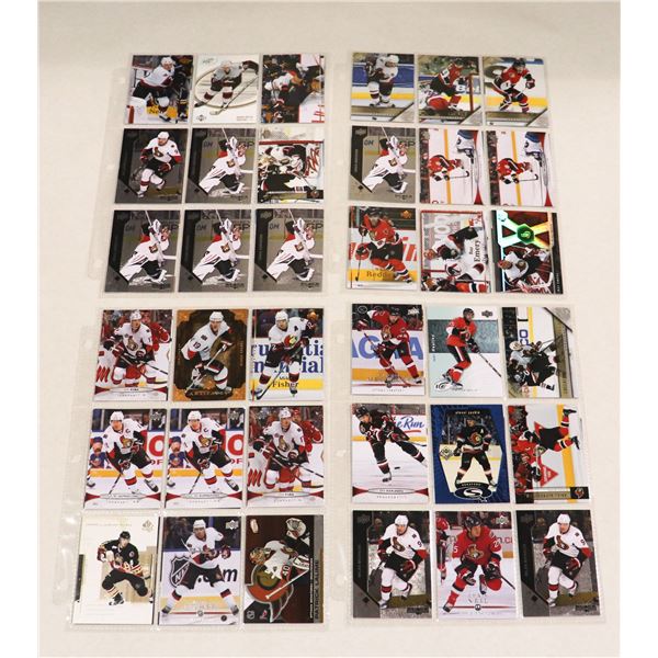 BUNDLE OF HOCKEY CARDS IN PROTECTIVE SLEEVES