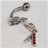 Image 1 : SILVER CUBIC ZIRCONIA BELLY BUTTON