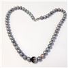 Image 1 : SILVER CZ AND PEARL 17" NECKLACE