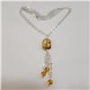 Image 2 : SILVER GEMSTONE NECKLACE (~LENGTH 18INCHES)