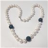 Image 1 : 14K WHITE GOLD FRESH WATER PEARL AND CZ 20"