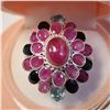 Image 1 : SILVER RUBY AND SAPPHIRE RING (~SIZE 7.75)