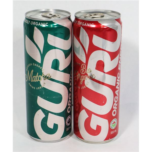 2 NEW GURU ENERGY DRINKS BIO ORGANIC AND MATCHA