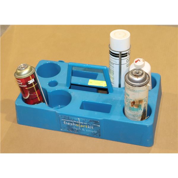 BLUE CHEMICAL HOLDING TRAY WITH SOME