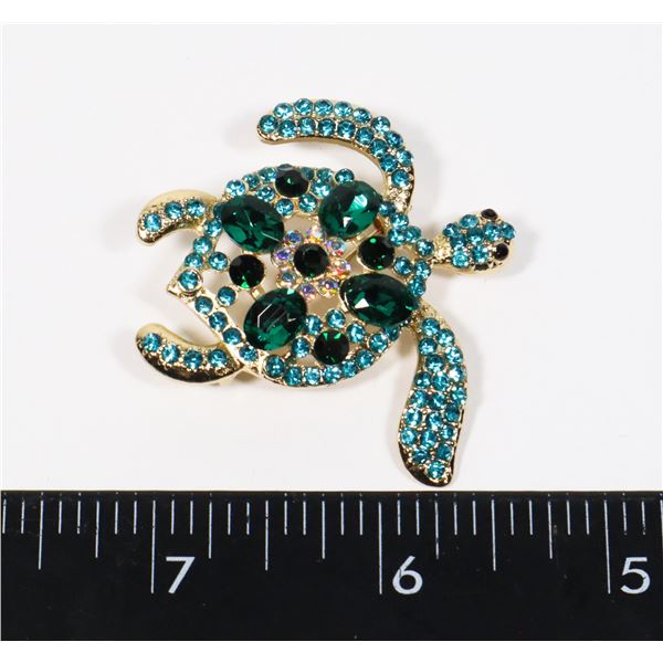 NEW RHINESTONE TURTLE BROOCH