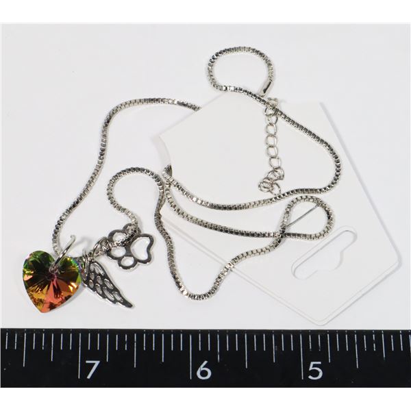 NEW 3 PC PET MEMORIAL PENDANT SET WITH CHAIN