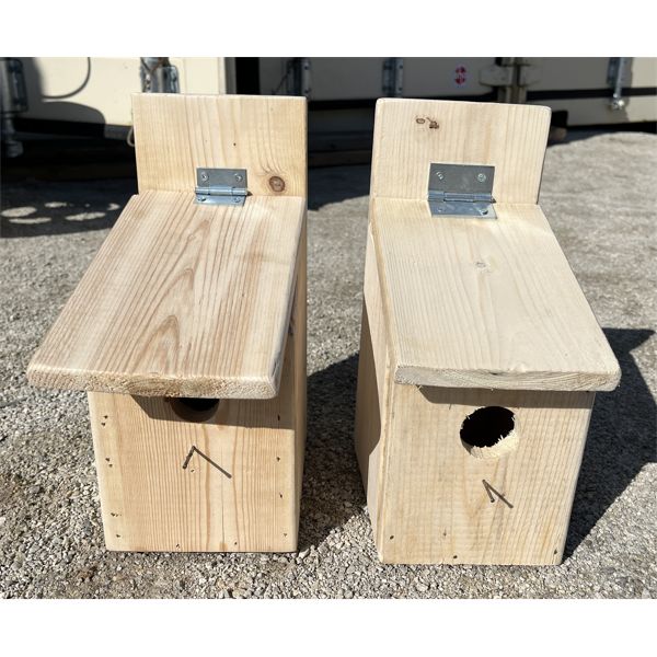 LOT OF 2 - HAND CRAFTED BIRD HOUSES