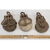 Image 2 : LOT OF 3 - WOODEN PULLEYS