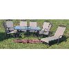 Image 1 : 9PC GLASS TOP PATIO SET W/ UNBRELLA & LOUNGER 