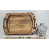 LOT OF 2 - BORDEAU MALTED MILK CANISTER & LIVE EDGE WOOD SERVING TRAY