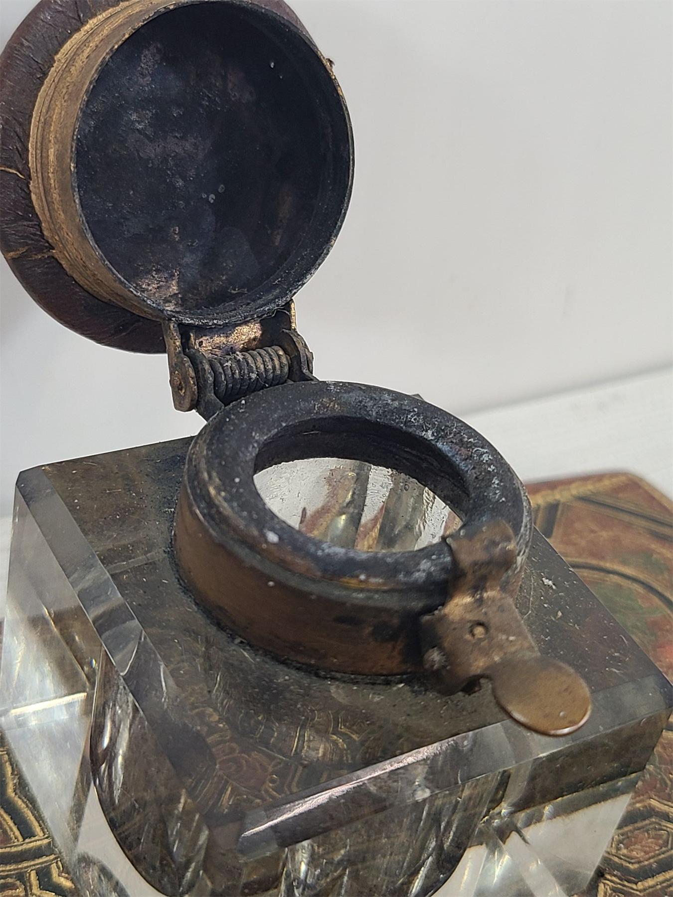 LOT OF 2 - INK WELLS - INCL BRASS