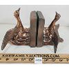 Image 2 : PAIR OF BRONZE GEESE BOOK ENDS