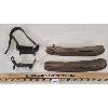 Image 1 : LOT OF 2 - PAIR OF ANTIQUE WOODEN SKATES & CRAMPONS