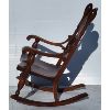 Image 8 : OAK CARVED WOODEN BACK ROCKING CHAIR