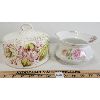 Image 1 : LOT OF 2 - WHITE CHINA SPITTOON & CHEESE COVER