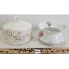 Image 2 : LOT OF 2 - WHITE CHINA SPITTOON & CHEESE COVER