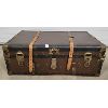 Image 1 : STEAMER TRUNK W/ LEATHER STRAPS