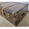 Image 4 : STEAMER TRUNK W/ LEATHER STRAPS