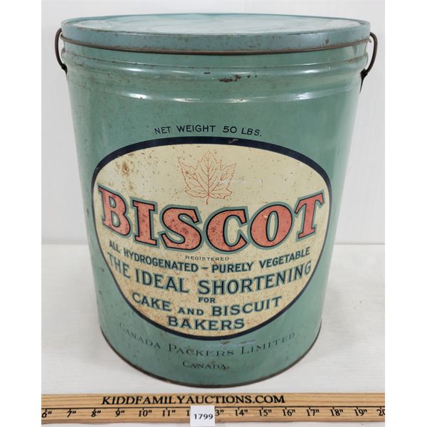 CANADA PACKERS LIMITED BISCOT SHORTENING TIN