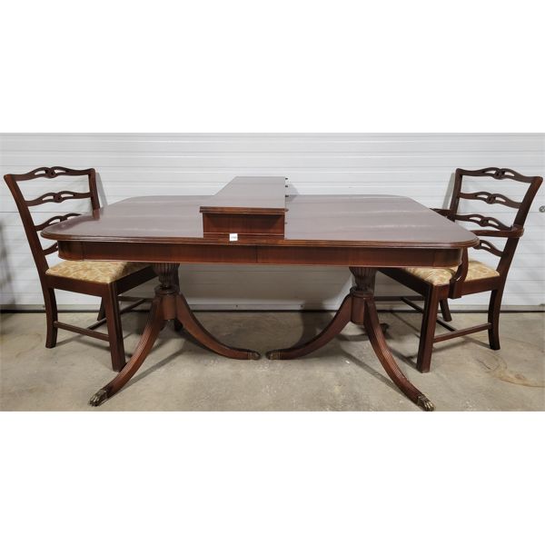 DUNCAN PHYFE DINING ROOM TABLE & CHAIR SET