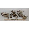 Image 4 : LOT OF 7 - HAND CHASED SHEFFIELD TEA SET - SILVER PLATED