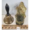 Image 2 : LOT OF 2 - BRASS BELL & WALL MOUNT MATCH HOLDER